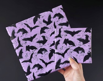Lilac Bat Wrapping Paper: Spooky Goth Gift Wrap