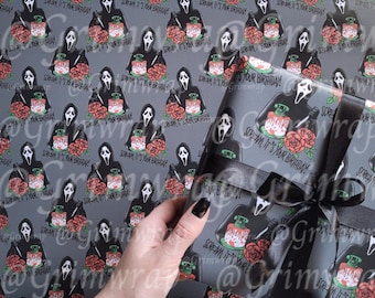 ¡Grita, es tu cumpleaños! Papel de regalo de película de terror, idea de regalo de cumpleaños para fanáticos del terror slasher