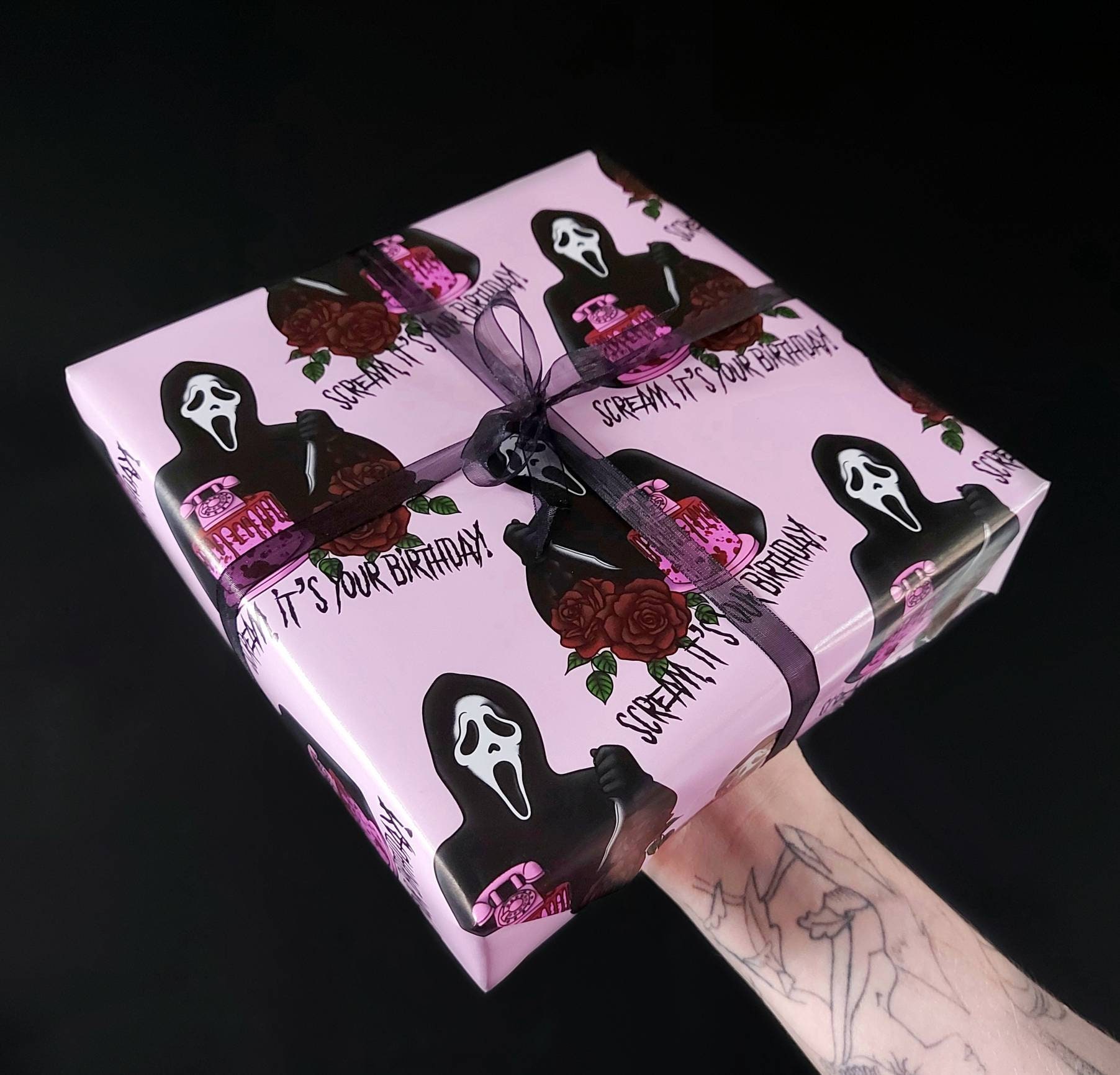 Scream, it's your Birthday Grimwrap | horror wrapping paper