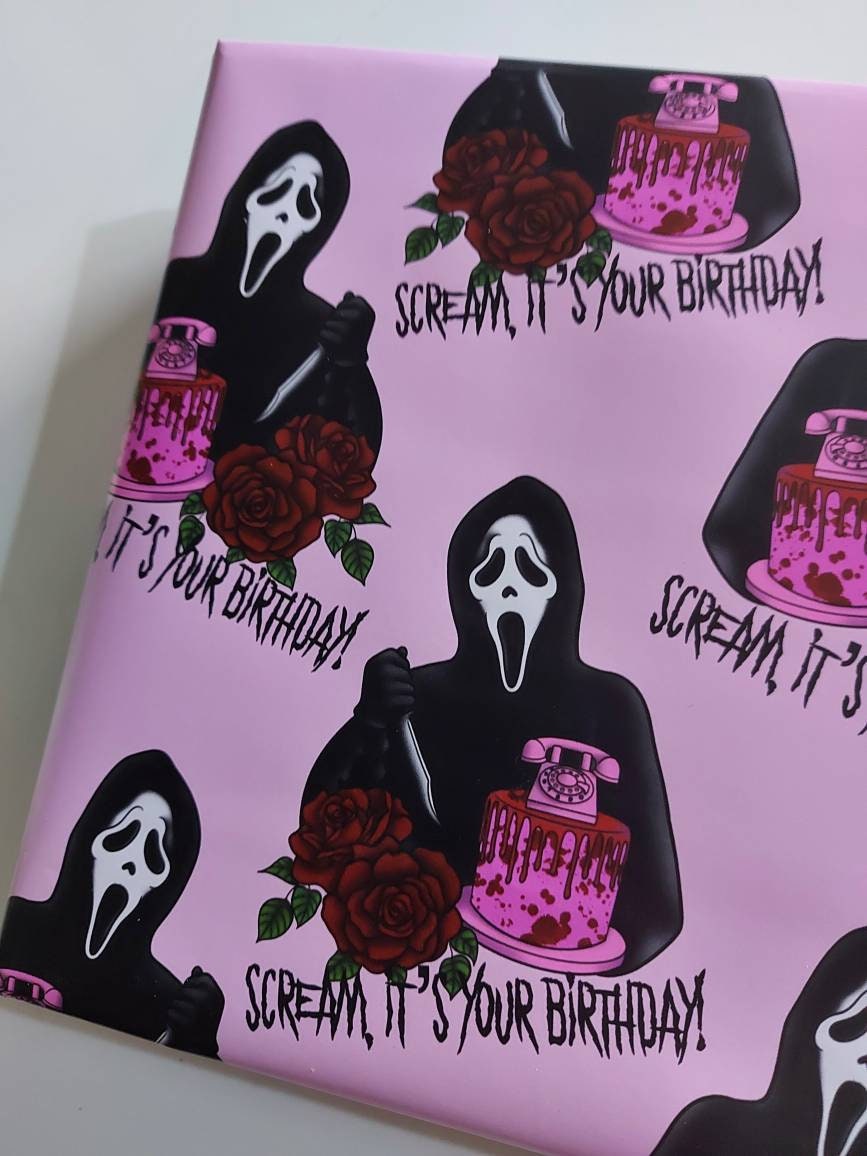 Scream, it's your Birthday Grimwrap | horror wrapping paper