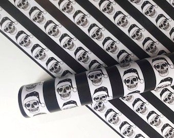 Santa Skull Wrapping Paper | Gothic Christmas Gift Wrap