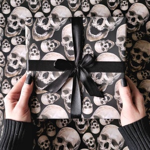 Gothic Christmas Wrapping Paper, Black Wrapping Paper, Custom Gift Wrapping  