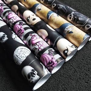 Mix and Match ROLLS GrimWrap | Goth wrapping paper, Horror wrapping paper, Spooky gift wrap for her, Tattoo inspired gift for him
