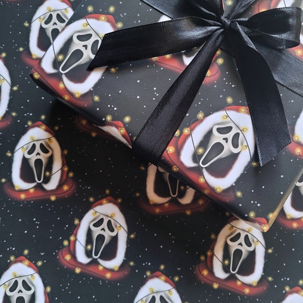 Scream, it's Christmas! Grimwrap | Horror Christmas wrapping paper, Christmas scream gift wrap, spooky wrapping paper