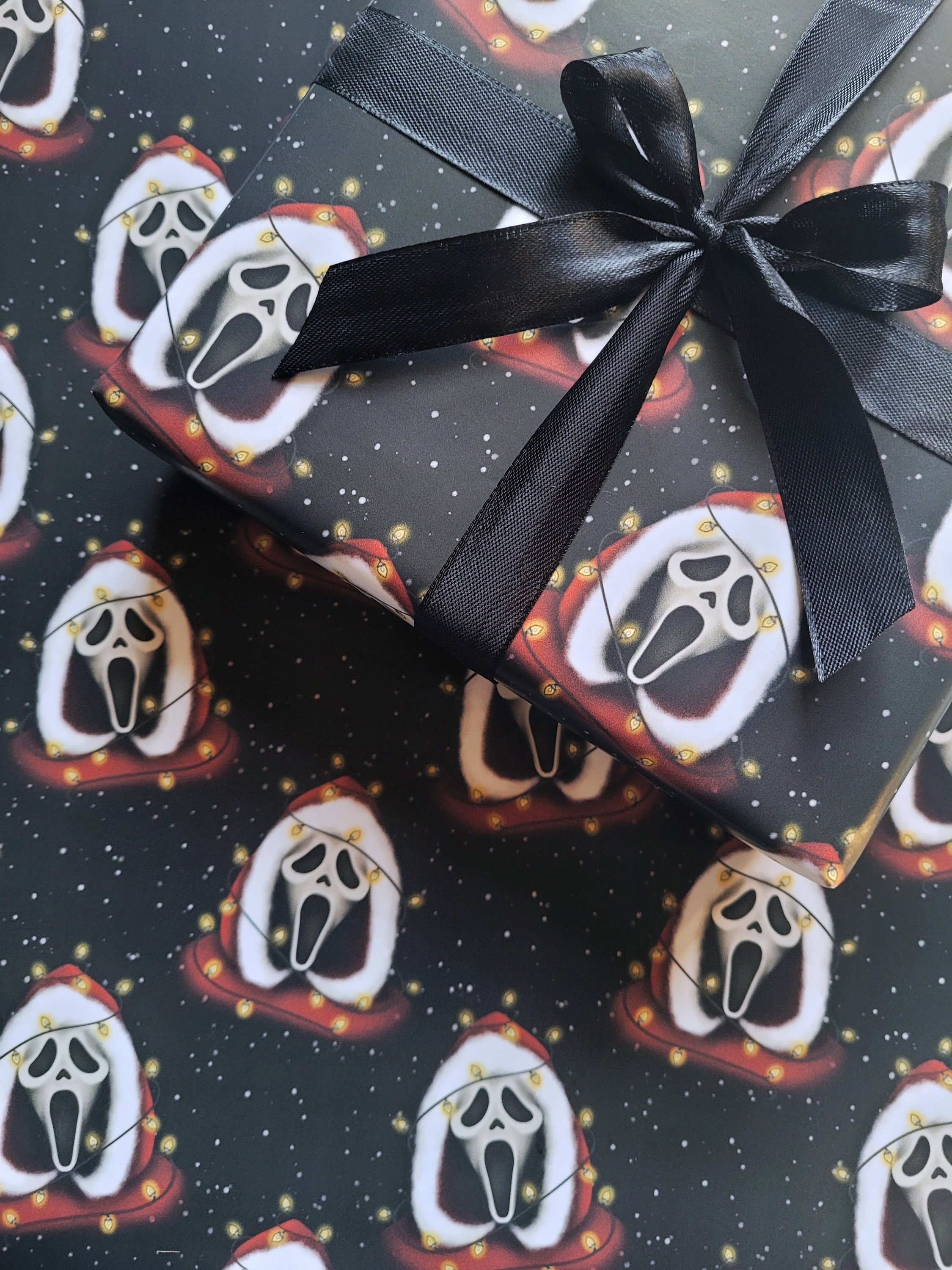 Spooky Gift Wrap Pack, Black, White and Red Halloween Wrapping