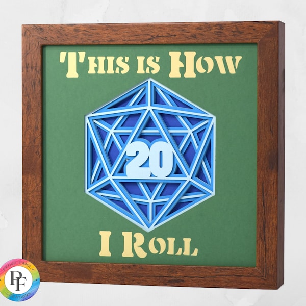 3d D20 shadow box svg, This is How I Roll - Layered cardstock svg, for cricut - ProudFamilyCreations 3d D20 shadow box svg, This is How I Roll - Layered cardstock svg, for cricut - ProudFamilyCreations