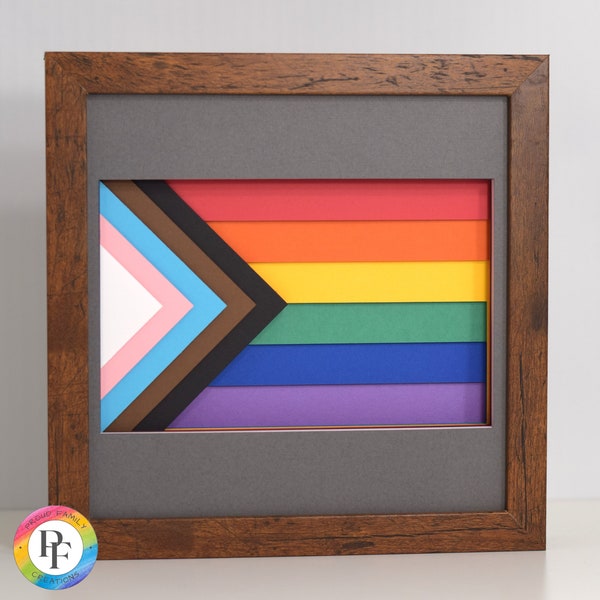 3d Progress Pride SVG, pride shadow box svg, rainbow cut file - layered cardstock svg, for cricut - ProudFamilyCreations 3d Progress Pride SVG, pride shadow box svg, rainbow cut file - layered cardstock svg, for cricut - ProudFamilyCreations
