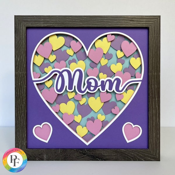 3d Mom Heart SVG, Mother's Day shadow box svg, Gift for Mom - Layered cardstock svg, for cricut - ProudFamilyCreations