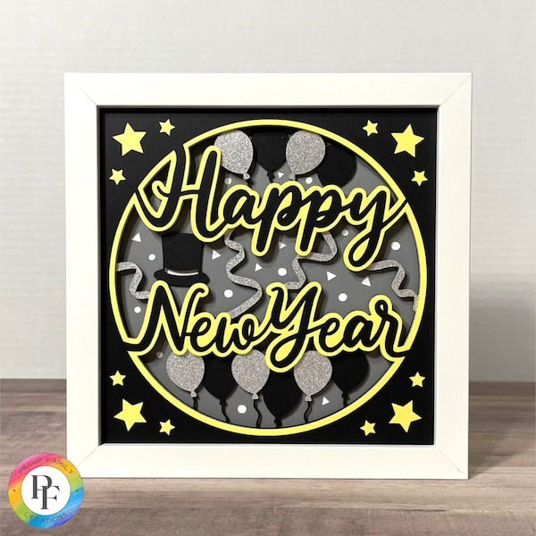 3d Happy New Year SVG, New Year's shadow box svg - Layered cardstock svg, for cricut - ProudFamilyCreations 3d Happy New Year SVG, New Year's shadow box svg - Layered cardstock svg, for cricut - ProudFamilyCreations