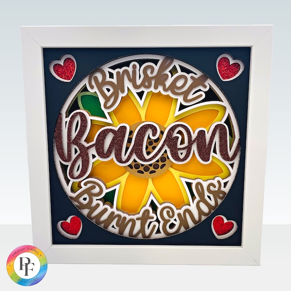 3d Brisket Bacon Burnt Ends SVG, shadow box svg - layered cardstock svg, for cricut - ProudFamilyCreations