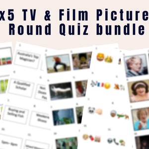 x5 TV & Film Picture Round Quiz bundle - Digital Download, digitally sent only