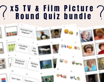 Paquete x5 TV & Film Picture Round Quiz - Descarga digital, enviado solo digitalmente