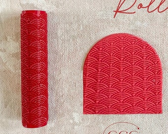 Rodillo de amasar con ondas / Sello para galletas del Año Nuevo Lunar / Sello para fondant, Grabador en relieve, Cortador de galletas, Sello con patrón de arcilla