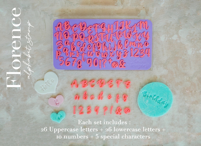 Florence Alphabet Stamp Cake Stamp Cake / Cookie Fondant Etsy