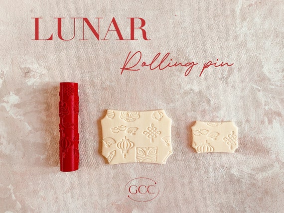 Lunar Rolling Pin | Lunar New Year Cookie Stamp | Fondant Stamp Embosser Debosser | Cookie Cutter | Clay Pattern Stamp