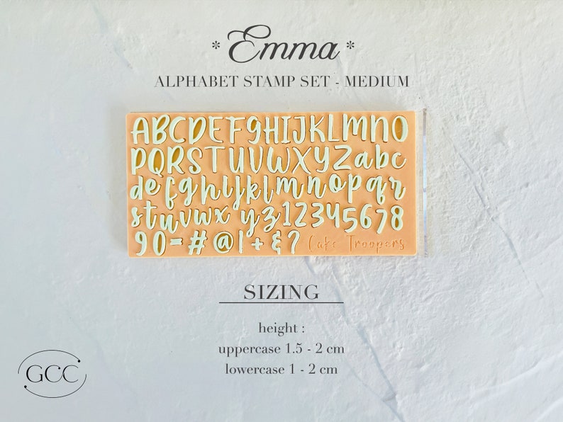Emma Alphabet Stamp - Cake Stamp, Cake / Cookie Fondant Decorating ...