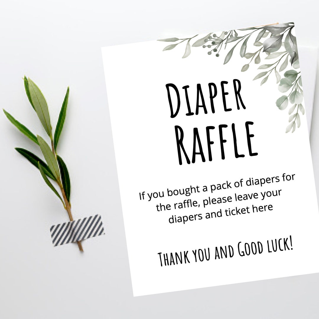 Diaper Raffle Sign & Cards - Etsy