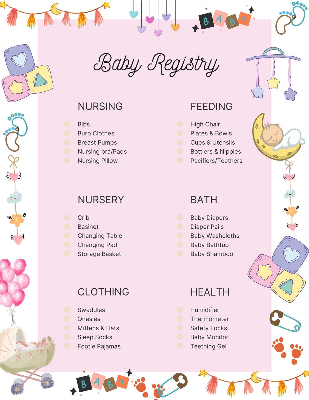 Cute Baby Registry Checklist, Baby Shower, Baby, Baby Must Have List