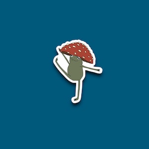 Mushroom Hat Dancer Frog  | Waterproof, Weatherproof, Vinyl Sticker