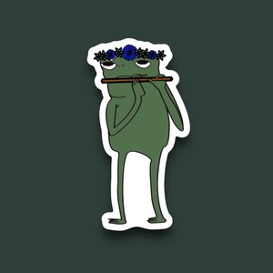 The Flautist Frog  | Waterproof, Weatherproof, Vinyl Sticker
