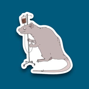 I.V Coffee Rat | Waterproof, Weatherproof, Vinyl Sticker