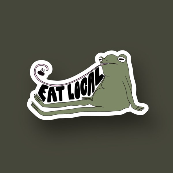 Eat Local Frog  | Waterproof, Weatherproof, Vinyl Sticker