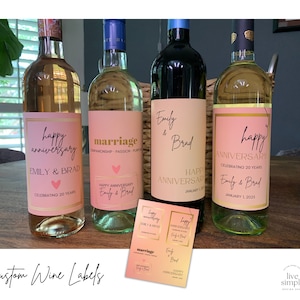 Jubiläumsweinetiketten · Personalisierter Meilenstein · Partydekorationen · Individuelles Geschenk · Hochzeitsfeier