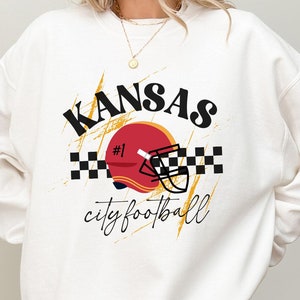 Kansas City Football met ronde hals, Kansas City Chief, Kansas City cadeau, retro KC-sweater, Kansas City met ronde hals, KC Chief met ronde hals