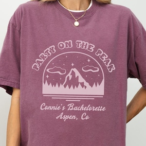 Party On The Peak Bachelorette Shirts, Custom Bachelorette Party Shirts, Winter Bachelorette Party, Colorado Mountain Bachelorette Shirt