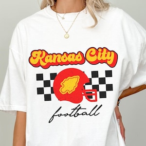 Kansas City Football Shirt, Kansas City T-Shirt, Vintage Kansas City Shirt, Chief Shirt, Comfort Colors Kansas City Shirt, KC Football Tee