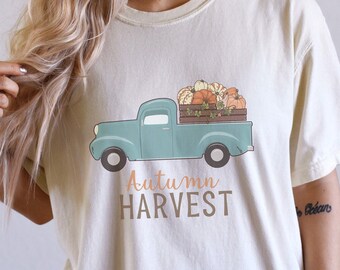 Autumn Harvest Fall T-Shirt, Oversized Fall Shirt, Comfort Colors Tee, Cute Fall Graphic T-Shirt, Pumpkin Patch Shirt, Cute Fall Tops