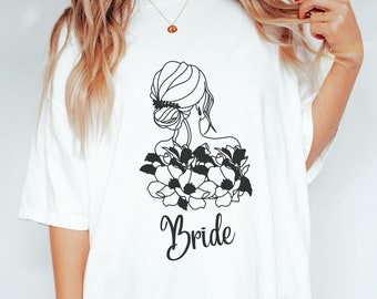 Bride Shirt, Wedding Day Shirt, Gift For Bride, White Bride Tshirt, Oversized Bride Tshirt, Comfort Colors Bride Shirt, Bride To Be Shirt