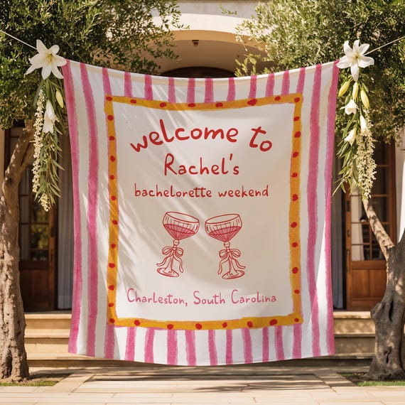 Custom Bachelorette Tapestry, Bachelorette Banner, Bridal Shower Welcome Sign, Bachelorette Party Decorations, Bachelorette Sign