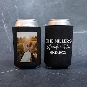 Custom Photo Wedding Can Cooler, Personalized Photo Can Cooler, Custom Wedding Can Cooler, Custom Picture Can Cooler, Wedding Cozie