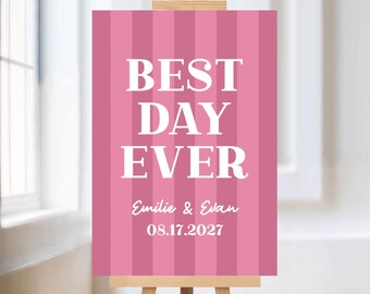 Personalized Retro Wedding Welcome Sign, Groovy Acrylic Reception Decor