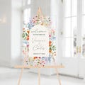 Wildflower Wedding Welcome Sign, Acrylic Wedding Welcome Sign, Acrylic Wedding Signage, Floral Wedding Welcome Arch, Wedding Entrance Sign