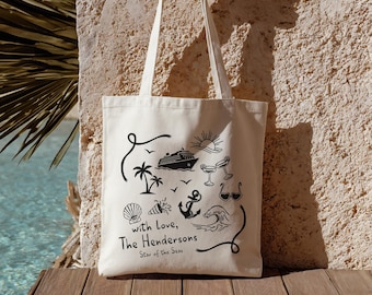 Cruise Wedding Welcome Bags, Custom Cruise Tote, Cruise Bachelorette Party Welcome Bag, Family Cruise Tote Bag