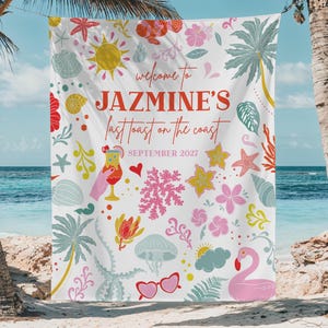 Beach Bachelorette Decorations,  Last Toast On The Coast Bachelorette Banner, Bachelorette Tapestry, Costal Bachelorette Sign, Last Splash