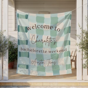 Custom Bachelorette Tapestry, Watercolor Welcome Banner, Personalized Bachelorette Banner, Bachelorette Party Decor, Bachelorette Party Sign