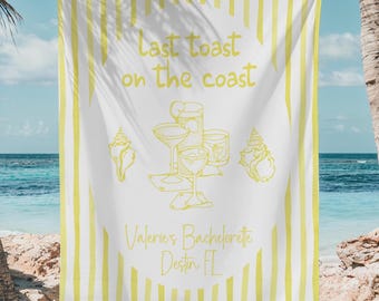 Last Toast On The Coast Decor, Bachelorette Tapestry, Custom Bach Party Welcome Sign, Bachelorette Weekend Banner, Beach Bachelorette Decor
