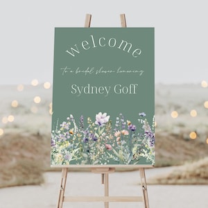Custom Acrylic Welcome Sign, Wildflower Bridal Shower Sign, Bridal Shower Welcome Sign, Custom Bridal Shower Entrance Sign