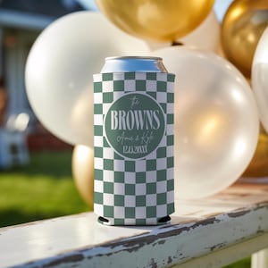 Wedding Can Cooler, Personalized Wedding Can Cooler, Slim Can Cooler, Wedding Reception Coozy, Custom Can Cooler, Wedding Favor, Beer Holder