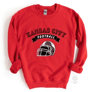 Kansas City voetbalsweater, rood Kansas City sweatshirt, Kansas City Crewneck, Red Friday Crewneck, Kansas City Gift, KC Football