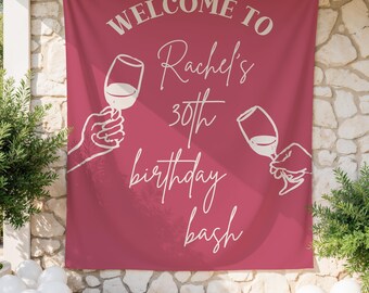 30th Birthday Banner, 30 Birthday Party Decorations, Custom Photo Backdrop