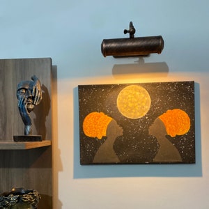 Antique Copper Wall Sconce: Art Glass Picture Lighting