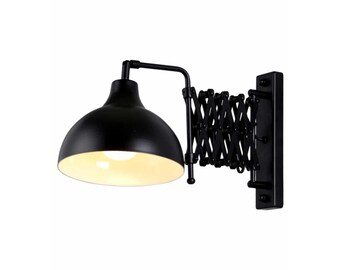 Black Adjustable Sconce: Minimalist Metal Wall Light