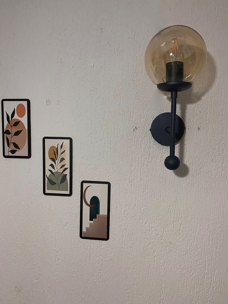 Modern Glass Globe Wall Sconce One Globe Lighting Etsy