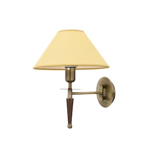 Antique Plated Wall Sconce: Scandinavian Style Lighting with Cream Fabric Shade