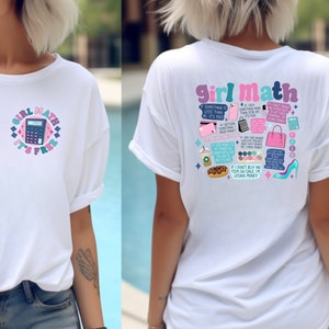 女の子の数学Tシャツ、面白くて共感できるTシャツ、皮肉なシャツ