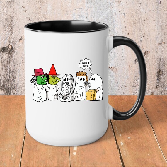 Vintage Halloween Cartoon Mug, Halloween Coffee Mug, Halloween Gift Idea, Trick or Treating Coffee Mug